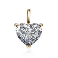Ciondolo in Oro 18K con Diamante Coltivato in Laboratorio, Minimalista, alla Moda, a Tre Griffe, Versatile, Taglio a Cuore, Gioielli Raffinati da Donna, Collana con Ciondolo Charm