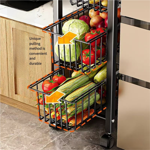 Bán buôn thép carbon ngăn kéo giỏ di chuyển lưu trữ nhà bếp Giá góc khoảng cách lưu trữ giá để lưu trữ - Product Image 4