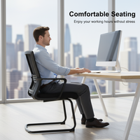 Chaise de bureau exécutive ergonomique moderne et réglable avec design en arc, structure en fer et pieds en plastique pour la maison, le bureau et les salles de conférence