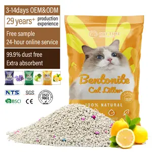 Oem निर्माताओं बुना बैग पैकेज बिल्ली रेत नींबू खुशबू गंध ताला धूल नि: शुल्क मजबूत Clumping को प्रीमियम बेंटोनाइट बिल्ली कूड़े