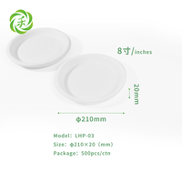 Assiettes jetables en amidon de maïs biodégradables et compostables sans PFAS pour le camping et les fêtes