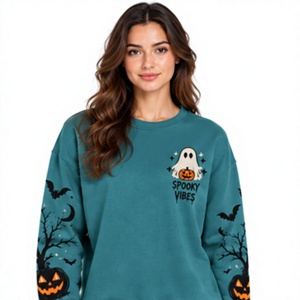 <b>Halloween</b> <b>Sweatshirt</b> Vintage Pumpkin Graphic Oversized Crew Neck Long Sleeve Pullover Gothic Unisex Autumn Winter Streetwear - Product Image 1