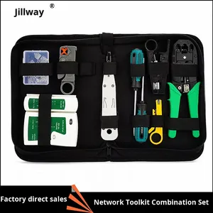 컴퓨터 네트워크 수공구 세트 RJ45/12/11 랜 네트워크 툴킷 크림퍼 스트리퍼 케이블 테스트 도구 OEM 9종 탄소강 (LAN용) - Product Image 5