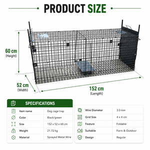 Piège à animaux pliable en métal JingLong modèle 2014, écologique, pour le contrôle des renards, <span class=keywords><strong>capture</strong></span> humaine des animaux sauvages, structure solide, facile à utiliser - Product Image 2