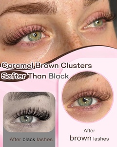WholesaleCluster <b>Lashes</b> Waterproof Individual Glued Eyelash Vegan Self Adhesive Press on <b>Clusters</b> Eyelashes - Product Image 4