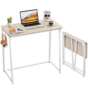 Scrivania Pieghevole da 31,5 Pollici, Tavolo Salvaspazio per Computer, Postazione di Lavoro per Casa e Ufficio, Facile Montaggio, in Quercia - Product Image 1