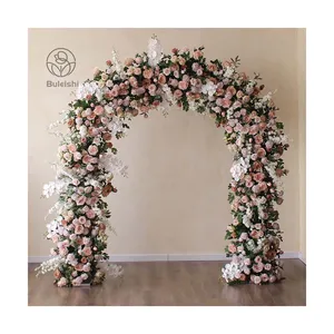 Guirlanda de flores para decoração de casamento, flor verde rosa, arco de casamento para decoração de cenário de casamento