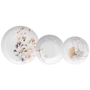 Juego de Vajilla Tognana Poesia de 18 Piezas, Porcelana Beige para Uso Diario - Product Image 1