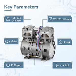 Compresseur d'air à piston <span class=keywords><strong>silencieux</strong></span> portable mini 3HP sans huile 12V/24V/48V DC avec moteur refroidi par air - Product Image 2