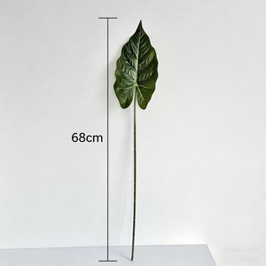 Hoja Artificial <span class=keywords><strong>de</strong></span> <span class=keywords><strong>Alocasia</strong></span> Verde Realista en 3D con Relieve, Planta Artificial <span class=keywords><strong>de</strong></span> Seda y Plástico, Decoración Moderna <span class=keywords><strong>de</strong></span> Lujo para Interiores - Product Image 4