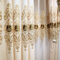Élégantes tentures de fenêtre en chenille transparente, douces et confortables, en polyester brodé, occultantes et thermiques, pour bureau.