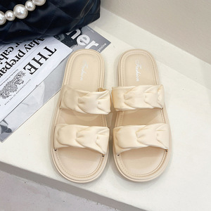 여성용 경량 라피아 여름 패션 해변용 샌들, 감성적인 플랫 슬리퍼 - Product Image 6