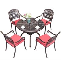 Vente en gros de meubles de villa extérieure avec cour moderne européenne, de café, en fonte d'aluminium, combinés avec des tables et des chaises d'extérieur