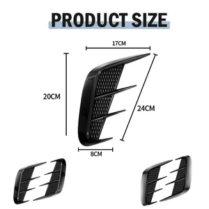 1 Paire de protections latérales de pare-chocs avant de voiture en TPU, couleur noir/fibre de carbone, avec couvercle de ventilation universel pour ailes latérales - Product Image 2