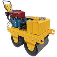 Compacteur de sol vibrant à double tambour de 2,5 tonnes avec démarrage électrique, logo personnalisé, pompe Changchai et faible entretien