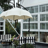 Parapluie commercial pliant de grande taille, avec mât en aluminium, léger, imperméable et anti-UV, idéal pour hôtels, parcs et places publiques – Direct Usine