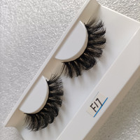 10 paires de faux cils en cheveux synthétiques, style œil de chat, 15 mm, volume 3D, avec logo et boîte personnalisés