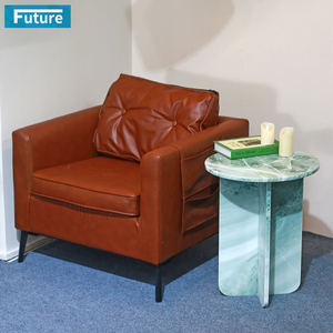 Table d'appoint en marbre bleu ciel de luxe au design moderne, table basse, table d'appoint pour appartement, villa, hôtel, salon - Product Image 4