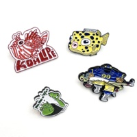 Épinglette insigne fabricant concevoir votre propre poisson de dessin animé mignon sur mesure doux dur émail broche personnalisé dôme épinglette