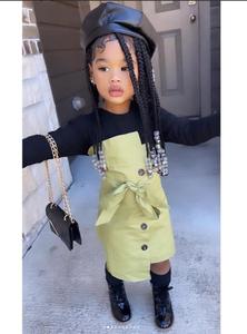 Vêtements pour enfants RTS en promotion, style américain, ensembles de robes en coton pour filles, ceinture, jupe pour enfants, jupe de princesse pour vêtements d'enfants - Product Image 2