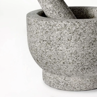 Grossiste Granit naturel Grand ensemble de mortier et pilon en granit Molcajete Broyeur d'épices et d'herbes naturelles Moulin à sésame pour la cuisine