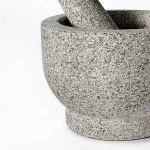 Juego de mortero y mortero <span class=keywords><strong>Molcajete</strong></span> de granito <span class=keywords><strong>grande</strong></span> de granito natural mayorista, trituradora de especias y hierbas naturales, molinillo de sésamo para Cocina - Product Image 6