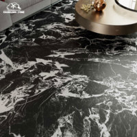 Lujosa losa de porcelana negra Bulgari de 1600x3200mm, piedra sinterizada con aspecto de mármol antiguo para suelo de sala de estar moderna, directamente de fábrica.