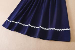 Robes d'été pour filles KUYEEBEAR 2022, robes à manches courtes plissées à rayures, robes pour petites filles de 6 à 14 ans, vente en gros - Product Image 5