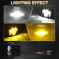 OVOVS 12V DC 40W Blanco Ámbar Todoterreno Conducción Luces de zanja Haz de Punto 3 pulgadas LED Pod Light para camión 4x4 Jeep Toyota