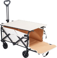 Chariot pliable en acier portable, chariot utilitaire pliable, chariot de camping, chariot de plage, chariot de courses, chariot de pique-nique, zingué