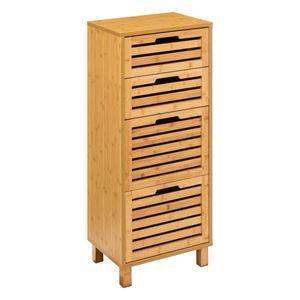 Nordic 4 Drawer Standing Bamboo Storage Cabinet Floor Cabinet Multifunctional Easy Assembly Storage Holders & Racks - Product Image 2