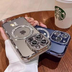 Étui de téléphone transparent magnétique électro-plaqué neuf d'usine OEM pour iPhone 12 13 14 15 16 Promax, accessoires de téléphone de luxe - Product Image 2