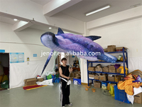 Éclairage LED Marionnette de poisson-chauve-souris gonflable Décoration de fête Costume de poisson gonflable