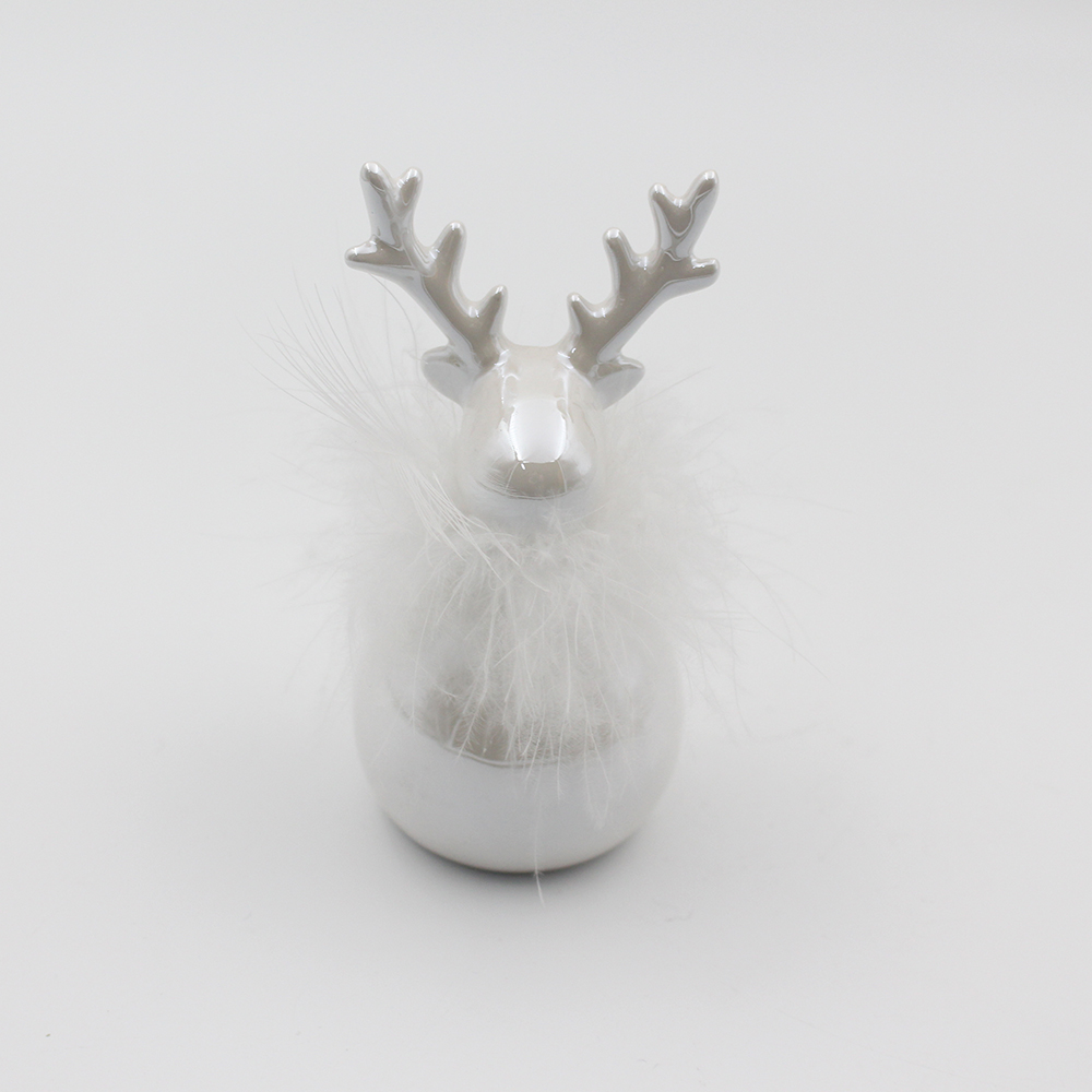Christmas gift shell chandelier reindeer scarf Deco deer figurine deer ceramic - Product Image 1