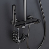 Ensemble de douche thermostatique mural en laiton pour salle de bain, avec mitigeur en céramique, largement utilisé, qualité supérieure, touches piano, effet pluie