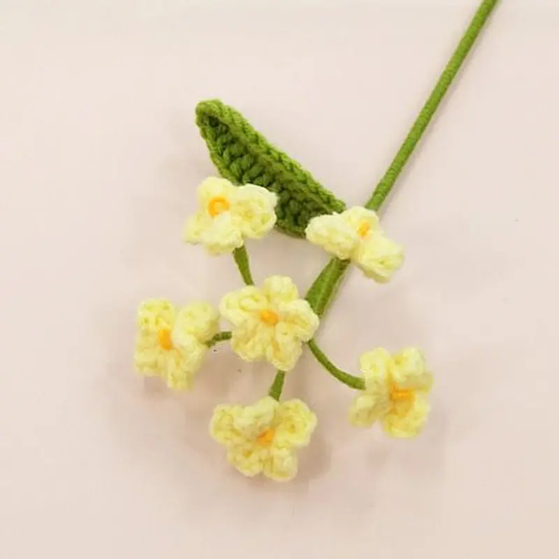 ดอกไม้ถักกระถางขนาดเล็กลายดอกทานตะวันดอกทิวลิปกุหลาบดอกเดซี่ถักด้วยมือของตกแต่งหม้อดอกไม้โครเชต์
