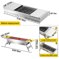 Pliable Portable Blanc En Acier Inoxydable Charbon De Bois Barbecue Grill Pour Camping Garde Cuisine Extérieure