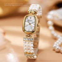 Montre à quartz classique pour femmes, élégante, décontractée, avec bracelet en perles, simple, professionnelle, à trois dimensions, étanche