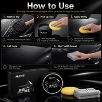Kit de cire à appliquer pour voiture noire, pour l'amélioration de la brillance des peintures foncées, avec tampon applicateur, serviette en microfibre et boîte de vente au détail