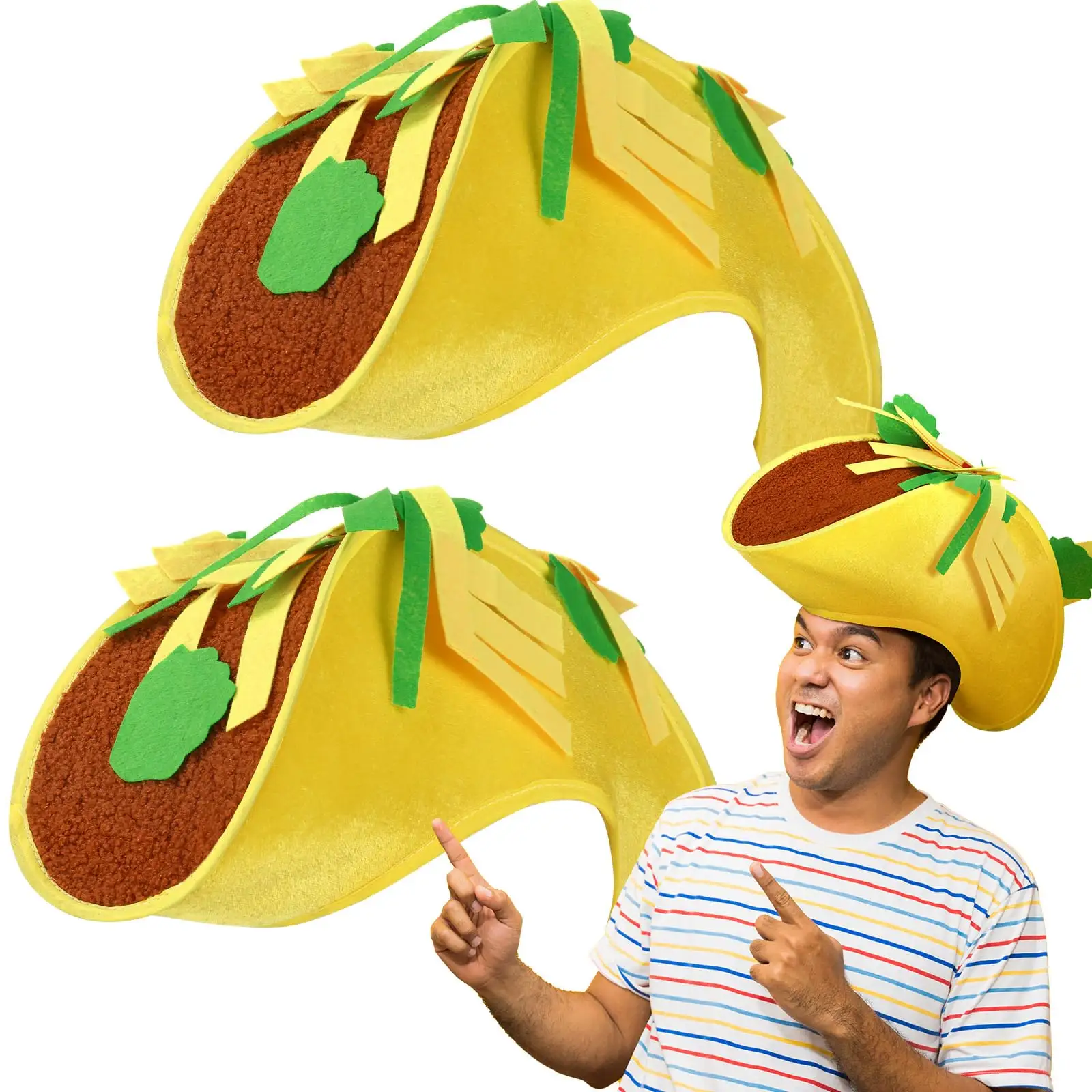 قبعات تنكرية للحفلات الغذائية الجديدة ، قبعة تاكو عملاقة للبالغين من Cinco De Mayo Fiesta