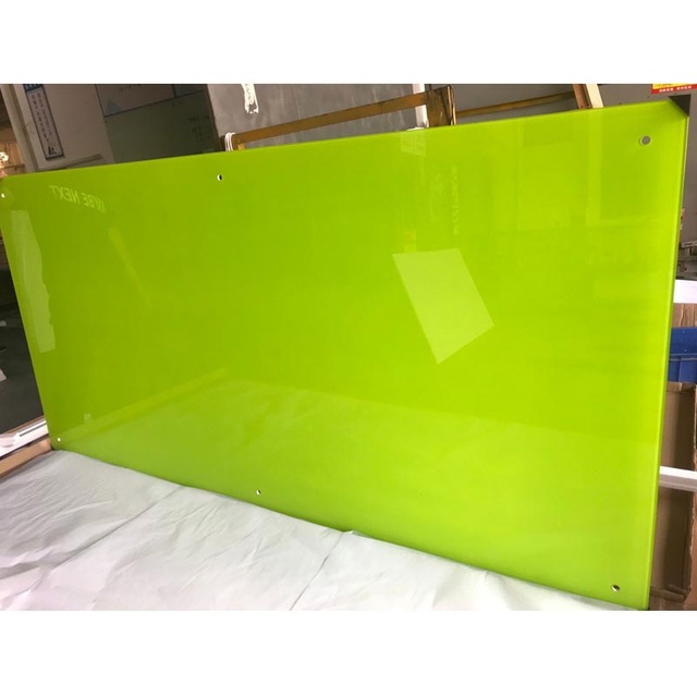 Factory Customized Wall Mounted Frameless Green Color Magnetic Office Glass Whiteboard