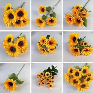 Groothandel Kunstmatige Zonnebloemen Zijde Zonnebloem Boeket Gele Zonnebloem Kunstbloemen Voor Huisdecoratie Bloem