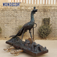 Statue d'oiseau de feu mythique Sculpture de phénix en bronze
