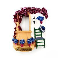 Aimant de réfrigérateur personnalisé en résine, peint à la main, Marrakech, Maroc, Porte de Médine antique, Souvenir de ville historique d'Afrique du Nord pour les grossistes