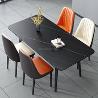 Vente Chaude Ensemble de Salle à Manger Moderne en Verre pour 6 Personnes Tables de Salle à Manger en Verre et Chaises de Cuisine à Dînette