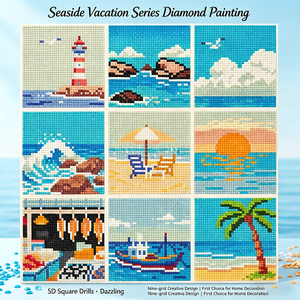 Peinture au diamant sur toile rectangulaire DIY, <span class=keywords><strong>paysage</strong></span> marin, décoration moderne pour la maison, kit de peinture murale, impression UV, peinture par numéros - Product Image 1