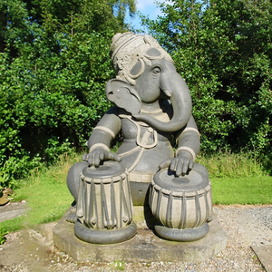Statua Scultura in Marmo Personalizzata per Esterni, <span class=keywords><strong>Giardino</strong></span>, Parco Cittadino, Decorativa, Raffigurante <span class=keywords><strong>il</strong></span> Dio Indù Ganesha che Legge un <span class=keywords><strong>Libro</strong></span> - Product Image 2