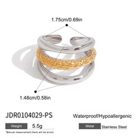 Bague superposée bicolore en acier inoxydable Gaovo pour femme, texture tressée, étanche, hypoallergénique, collection de bijoux tendance, cadeau