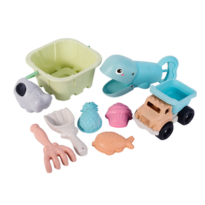 Wholesale Wheat Straw Beach Toys 9pcs <b>Kids</b> Sand Toy Set with Backpack Bucket Dump Truck Whale <b>Watering</b> <b>Can</b> Eco-Friendly Bulk - Product Image 5