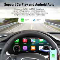 ZWNAV Écran LCD 12,3 pouces pour tableau de bord numérique de voiture avec Carplay, synchronisation GPS, compteur de vitesse automatique pour Audi A6L/A7 2012-2017
